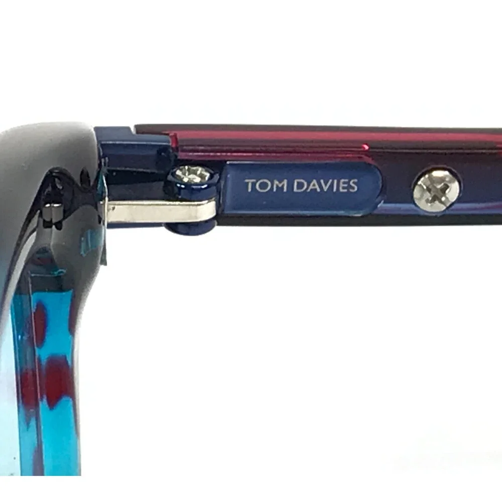 Tom Davies Eyeglasses Frames TD760 Col. 1018 Blue Purple Red Horn 50-15-140
